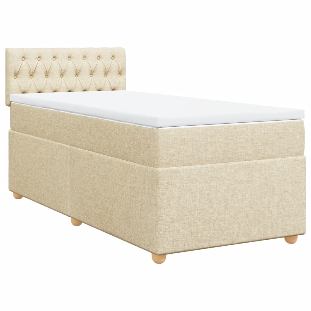 Κρεβάτι Boxspring με Στρώμα Κρεμ 90x200 εκ.Υφασμάτινο
