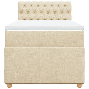 Κρεβάτι Boxspring με Στρώμα Κρεμ 90x200 εκ.Υφασμάτινο