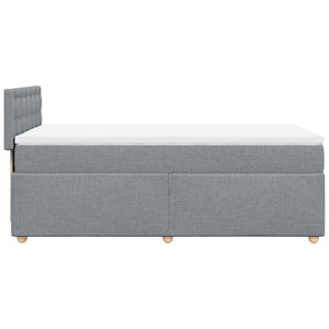 Κρεβάτι Boxspring με Στρώμα Ανοιχτό Γκρι 90x200 εκ. Υφασμάτινο