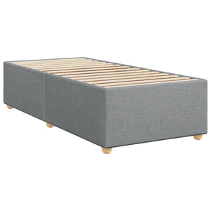Κρεβάτι Boxspring με Στρώμα Ανοιχτό Γκρι 90x200 εκ. Υφασμάτινο