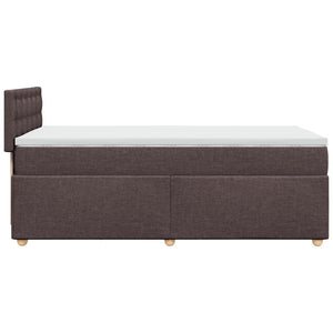 Κρεβάτι Boxspring με Στρώμα Σκούρο Καφέ 90x200 εκ. Υφασμάτινο