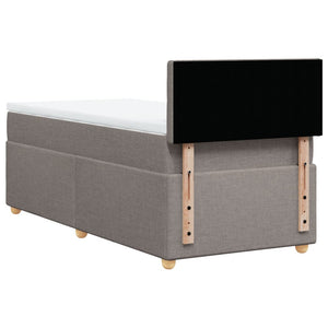 Κρεβάτι Boxspring με Στρώμα Taupe 90x200 εκ. Υφασμάτινο
