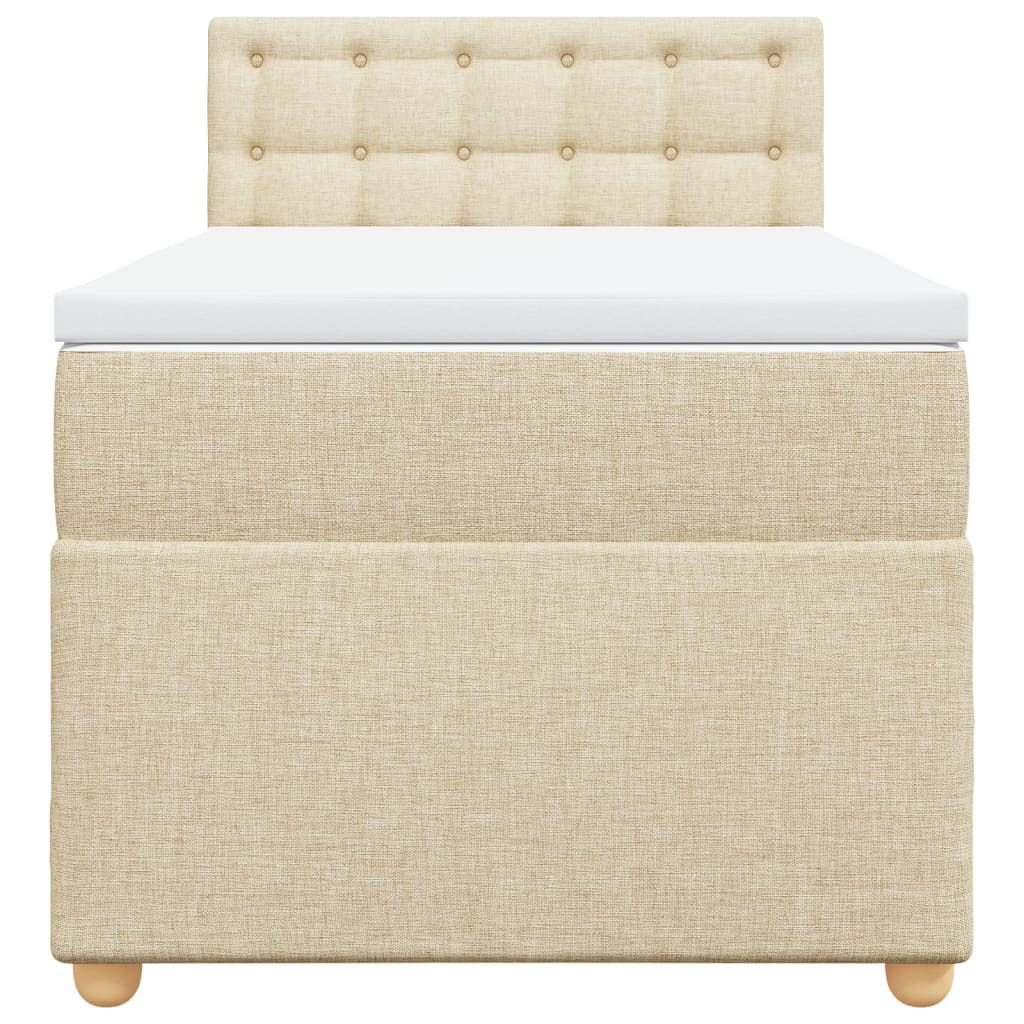 Κρεβάτι Boxspring με Στρώμα Κρεμ 90x200 εκ.Υφασμάτινο