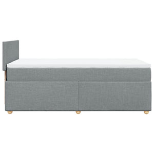 Κρεβάτι Boxspring με Στρώμα Ανοιχτό Γκρι 100x200 εκ. Υφασμάτινο