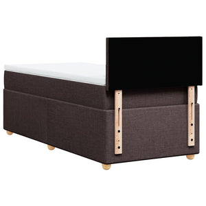 Κρεβάτι Boxspring με Στρώμα Σκούρο Καφέ 100x200 εκ. Υφασμάτινο