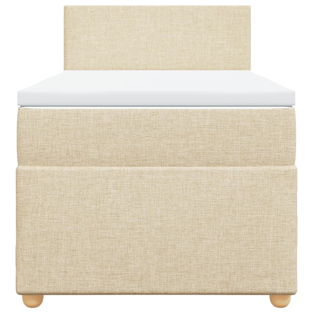Κρεβάτι Boxspring με Στρώμα Κρεμ 100 x 200 εκ. Υφασμάτινο