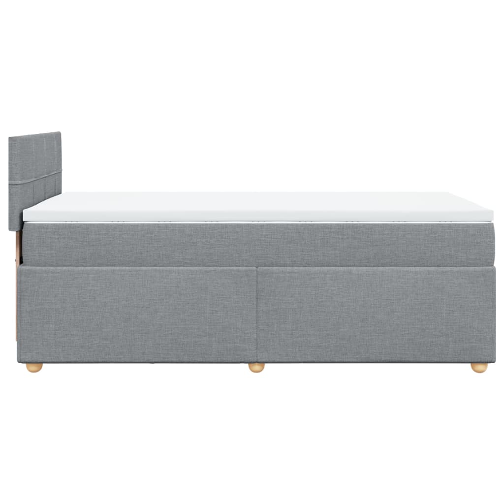 Κρεβάτι Boxspring με Στρώμα Ανοιχτό Γκρι 100x200 εκ. Υφασμάτινο