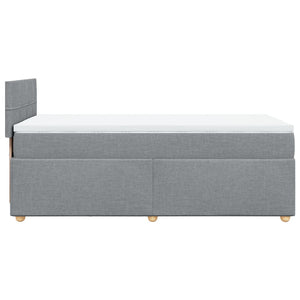 Κρεβάτι Boxspring με Στρώμα Ανοιχτό Γκρι 100x200 εκ. Υφασμάτινο