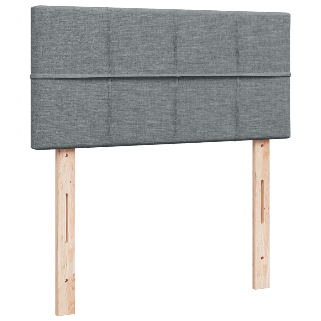 Κρεβάτι Boxspring με Στρώμα Ανοιχτό Γκρι 100x200 εκ. Υφασμάτινο