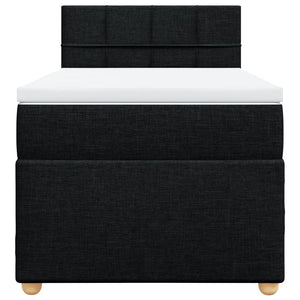 Κρεβάτι Boxspring με Στρώμα Μαύρο 100 x 200 εκ. Υφασμάτινο - Pakobazaar