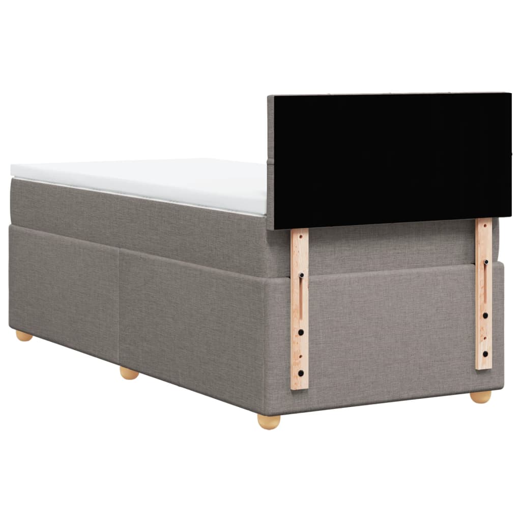 Κρεβάτι Boxspring με Στρώμα Taupe 100 x 200 εκ. Υφασμάτινο