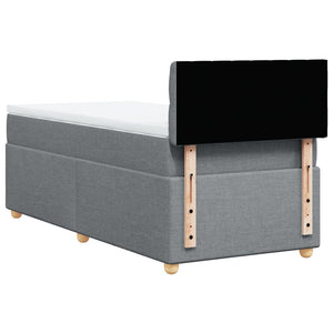 Κρεβάτι Boxspring με Στρώμα Ανοιχτό Γκρι 100x200 εκ. Υφασμάτινο