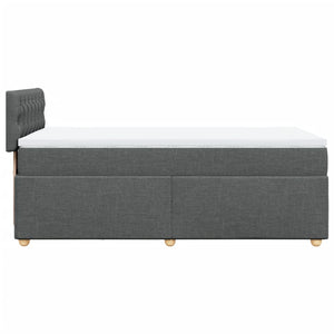 Κρεβάτι Boxspring με Στρώμα Σκούρο Γκρι 100x200 εκ. Υφασμάτινο