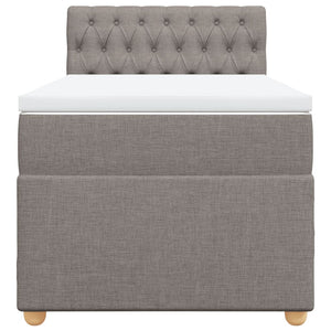 Κρεβάτι Boxspring με Στρώμα Taupe 100 x 200 εκ. Υφασμάτινο - Pakobazaar