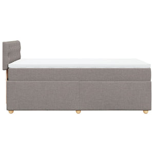 Κρεβάτι Boxspring με Στρώμα Taupe 100 x 200 εκ. Υφασμάτινο - Pakobazaar