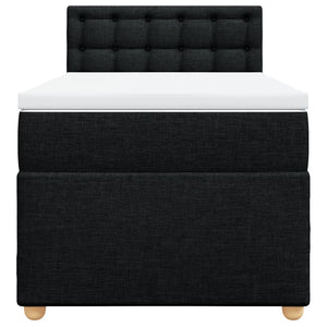 Κρεβάτι Boxspring με Στρώμα Μαύρο 100 x 200 εκ. Υφασμάτινο - Pakobazaar