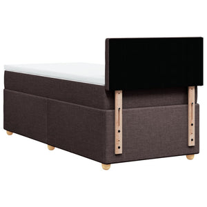 Κρεβάτι Boxspring με Στρώμα Σκούρο Καφέ 100x200 εκ. Υφασμάτινο