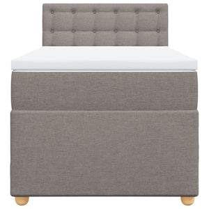 Κρεβάτι Boxspring με Στρώμα Taupe 100 x 200 εκ. Υφασμάτινο