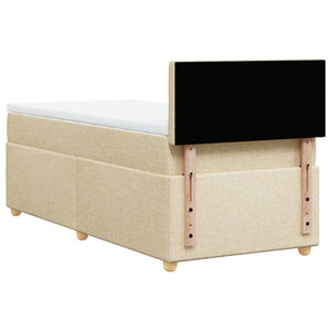 Κρεβάτι Boxspring με Στρώμα Κρεμ 100 x 200 εκ. Υφασμάτινο