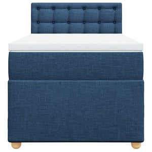 Κρεβάτι Boxspring με Στρώμα Μπλε 100 x 200 εκ. Υφασμάτινο