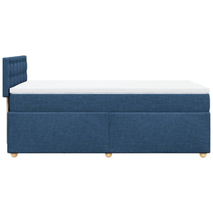 Κρεβάτι Boxspring με Στρώμα Μπλε 100 x 200 εκ. Υφασμάτινο