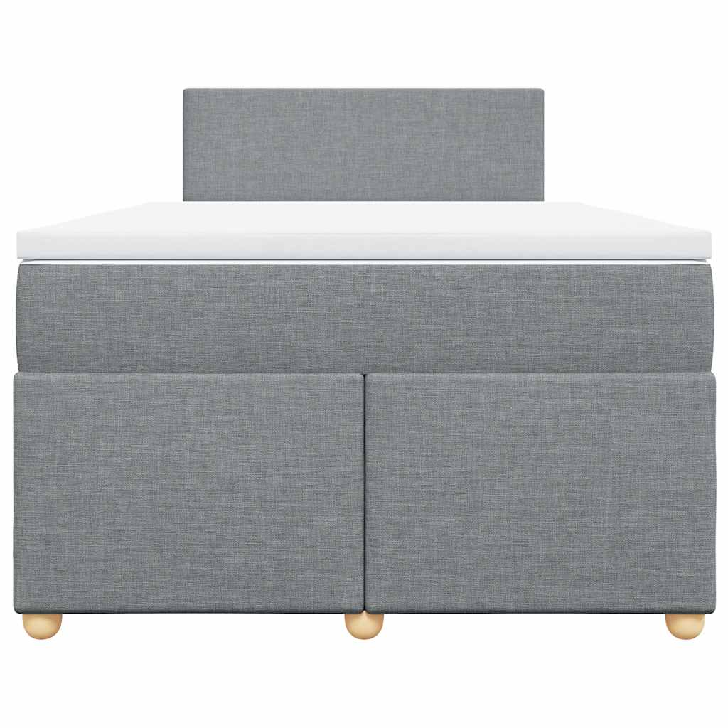 Κρεβάτι Boxspring με Στρώμα Ανοιχτό Γκρι 120x190 εκ. Υφασμάτινο - Pakobazaar