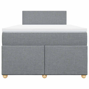 Κρεβάτι Boxspring με Στρώμα Ανοιχτό Γκρι 120x190 εκ. Υφασμάτινο - Pakobazaar