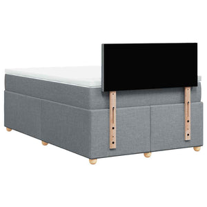 Κρεβάτι Boxspring με Στρώμα Ανοιχτό Γκρι 120x190 εκ. Υφασμάτινο - Pakobazaar