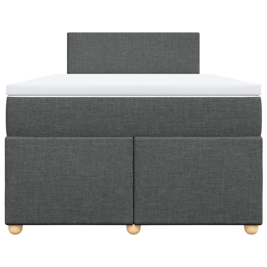 Κρεβάτι Boxspring με Στρώμα Σκούρο Γκρι 120x190 εκ Υφασμάτινο - Pakobazaar