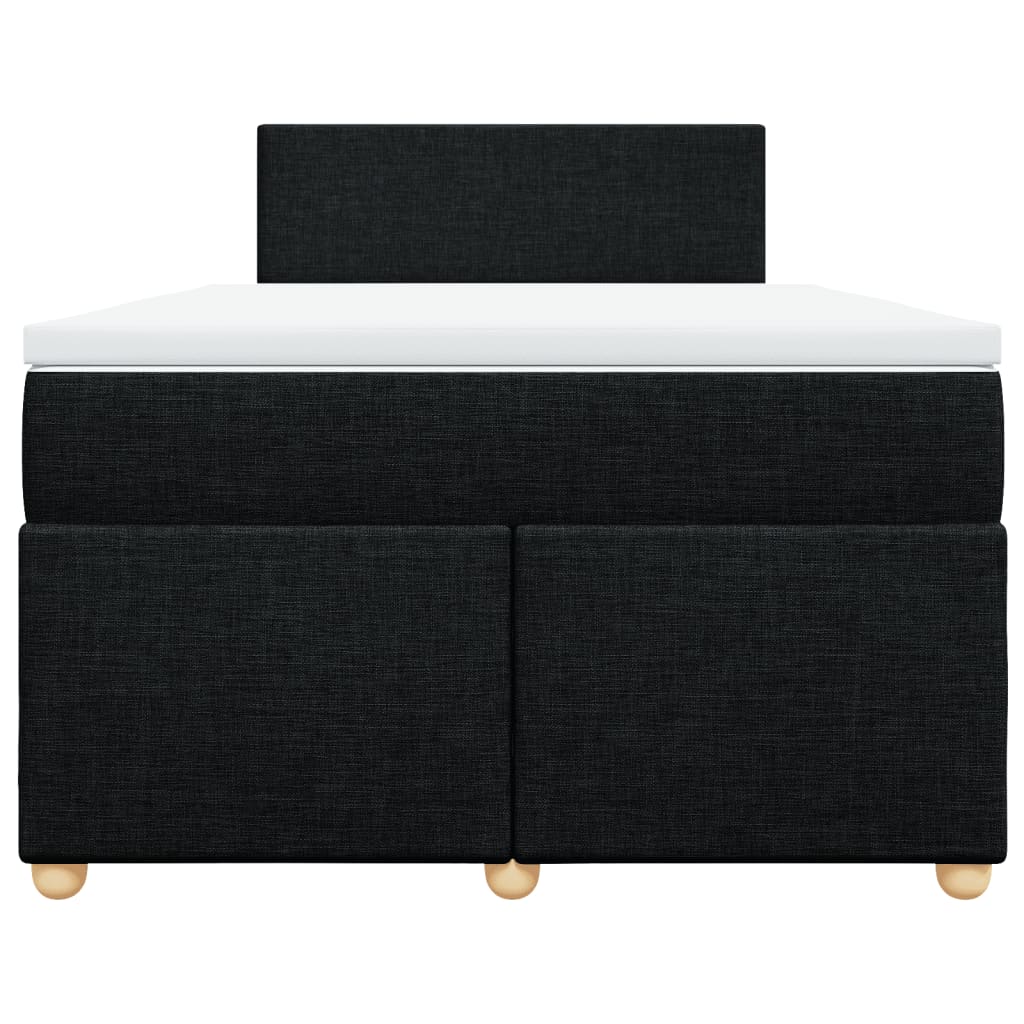 Κρεβάτι Boxspring με Στρώμα Μαύρο 120x190 εκ. Υφασμάτινο - Pakobazaar