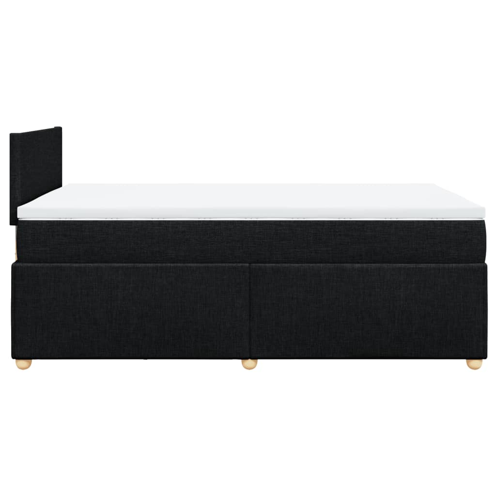 Κρεβάτι Boxspring με Στρώμα Μαύρο 120x190 εκ. Υφασμάτινο - Pakobazaar