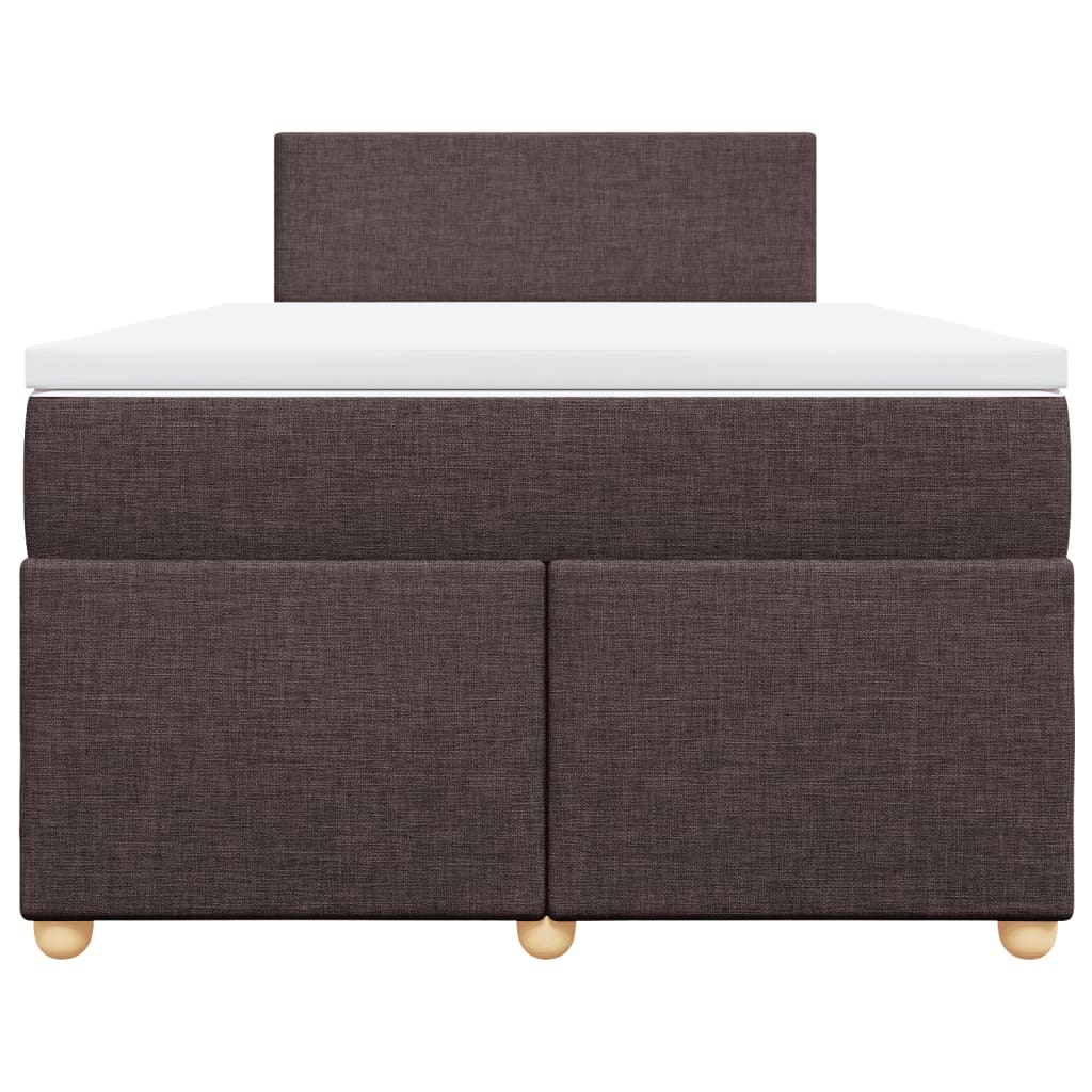 Κρεβάτι Boxspring με Στρώμα Σκούρο Καφέ 120x190 εκ Υφασμάτινο