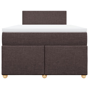 Κρεβάτι Boxspring με Στρώμα Σκούρο Καφέ 120x190 εκ Υφασμάτινο