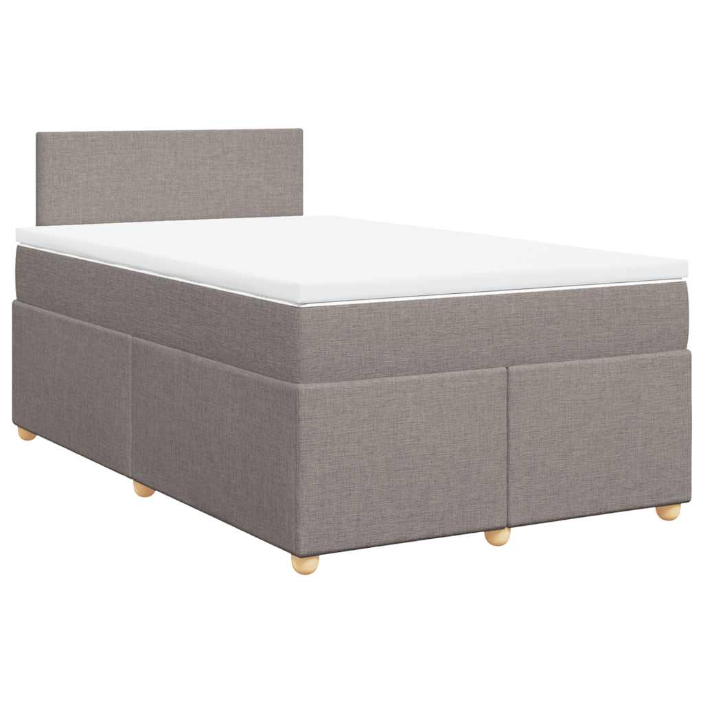 Κρεβάτι Boxspring με Στρώμα Taupe 120x190 εκ. Υφασμάτινο