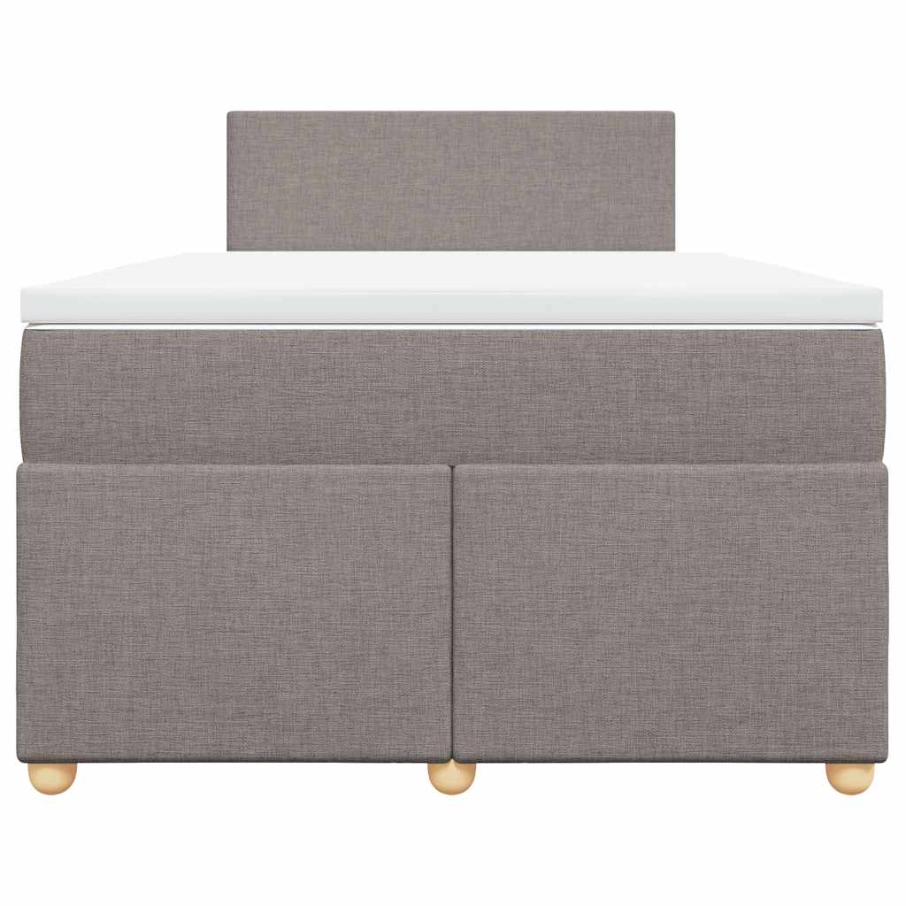 Κρεβάτι Boxspring με Στρώμα Taupe 120x190 εκ. Υφασμάτινο