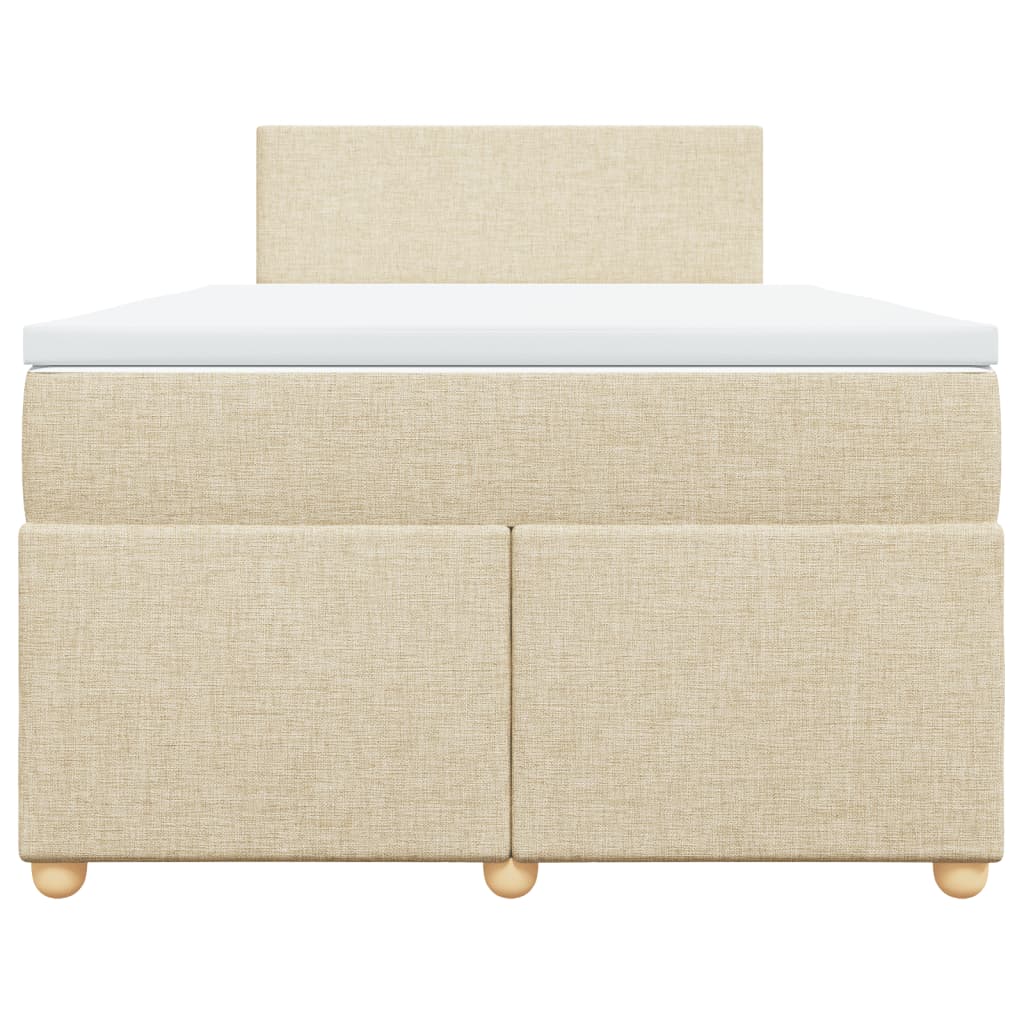 Κρεβάτι Boxspring με Στρώμα Κρεμ 120x190 εκ. Υφασμάτινο - Pakobazaar