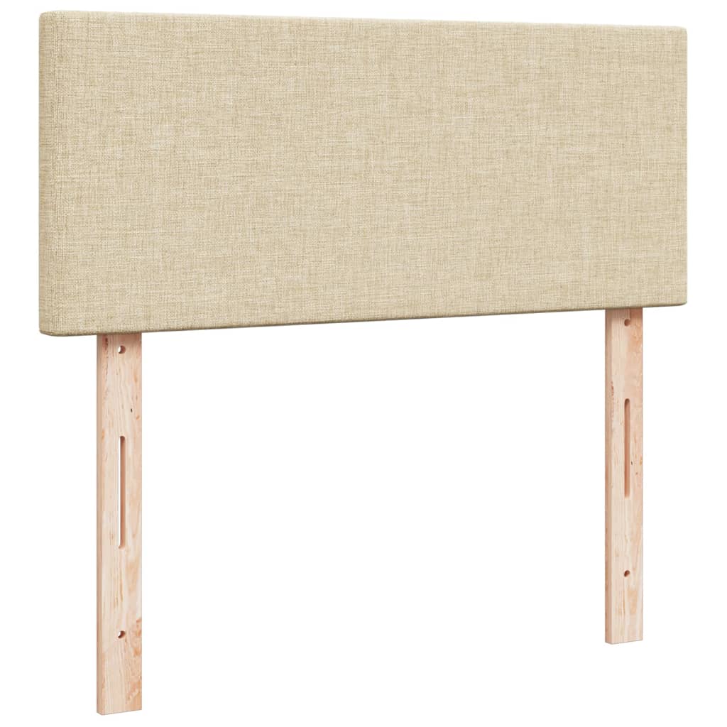 Κρεβάτι Boxspring με Στρώμα Κρεμ 120x190 εκ. Υφασμάτινο - Pakobazaar