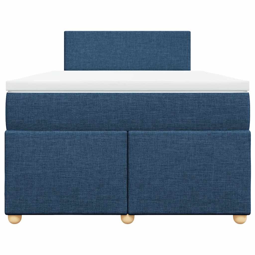 Κρεβάτι Boxspring με Στρώμα Μπλε 120x190 εκ. Υφασμάτινο - Pakobazaar
