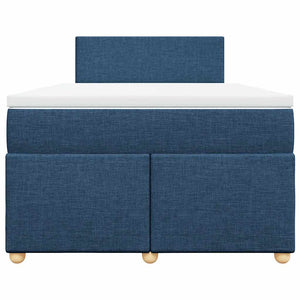 Κρεβάτι Boxspring με Στρώμα Μπλε 120x190 εκ. Υφασμάτινο - Pakobazaar