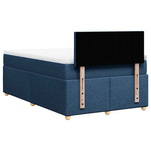 Κρεβάτι Boxspring με Στρώμα Μπλε 120x190 εκ. Υφασμάτινο - Pakobazaar