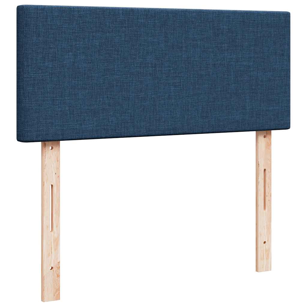 Κρεβάτι Boxspring με Στρώμα Μπλε 120x190 εκ. Υφασμάτινο - Pakobazaar