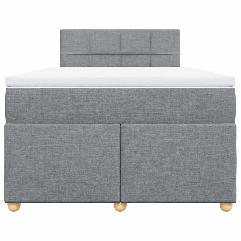 Κρεβάτι Boxspring με Στρώμα Ανοιχτό Γκρι 120x190 εκ. Υφασμάτινο