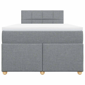 Κρεβάτι Boxspring με Στρώμα Ανοιχτό Γκρι 120x190 εκ. Υφασμάτινο