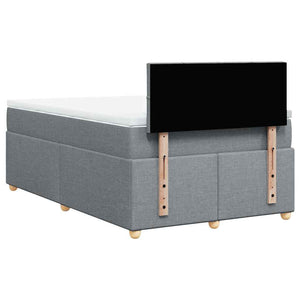Κρεβάτι Boxspring με Στρώμα Ανοιχτό Γκρι 120x190 εκ. Υφασμάτινο
