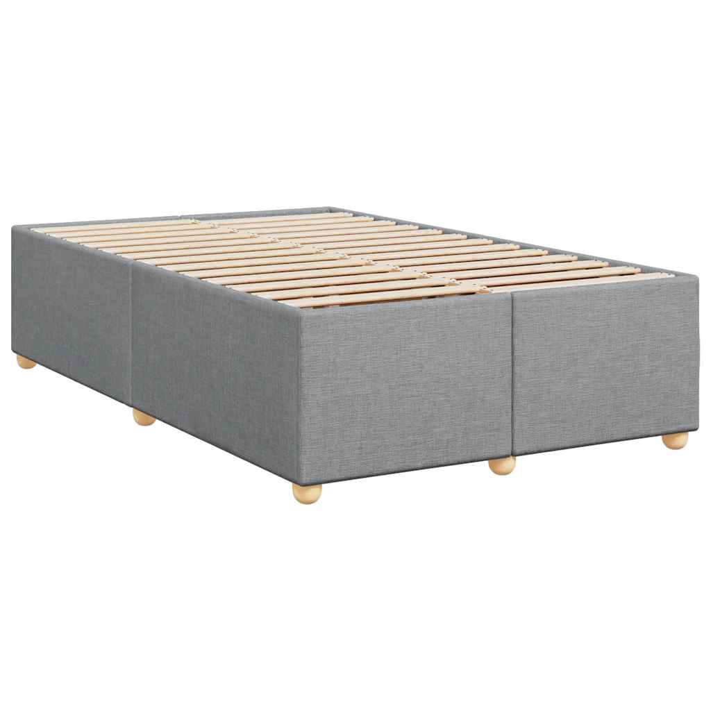 Κρεβάτι Boxspring με Στρώμα Ανοιχτό Γκρι 120x190 εκ. Υφασμάτινο