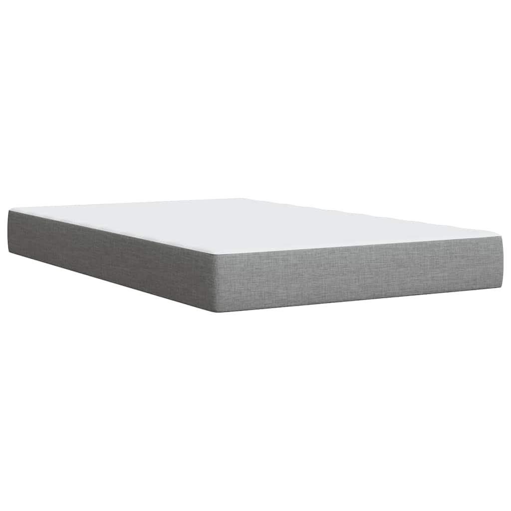 Κρεβάτι Boxspring με Στρώμα Ανοιχτό Γκρι 120x190 εκ. Υφασμάτινο