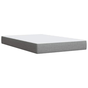 Κρεβάτι Boxspring με Στρώμα Ανοιχτό Γκρι 120x190 εκ. Υφασμάτινο