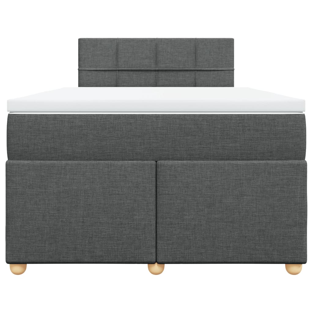 Κρεβάτι Boxspring με Στρώμα Σκούρο Γκρι 120x190 εκ Υφασμάτινο - Pakobazaar