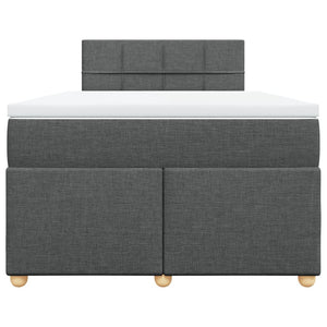 Κρεβάτι Boxspring με Στρώμα Σκούρο Γκρι 120x190 εκ Υφασμάτινο - Pakobazaar