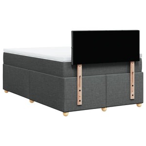 Κρεβάτι Boxspring με Στρώμα Σκούρο Γκρι 120x190 εκ Υφασμάτινο - Pakobazaar